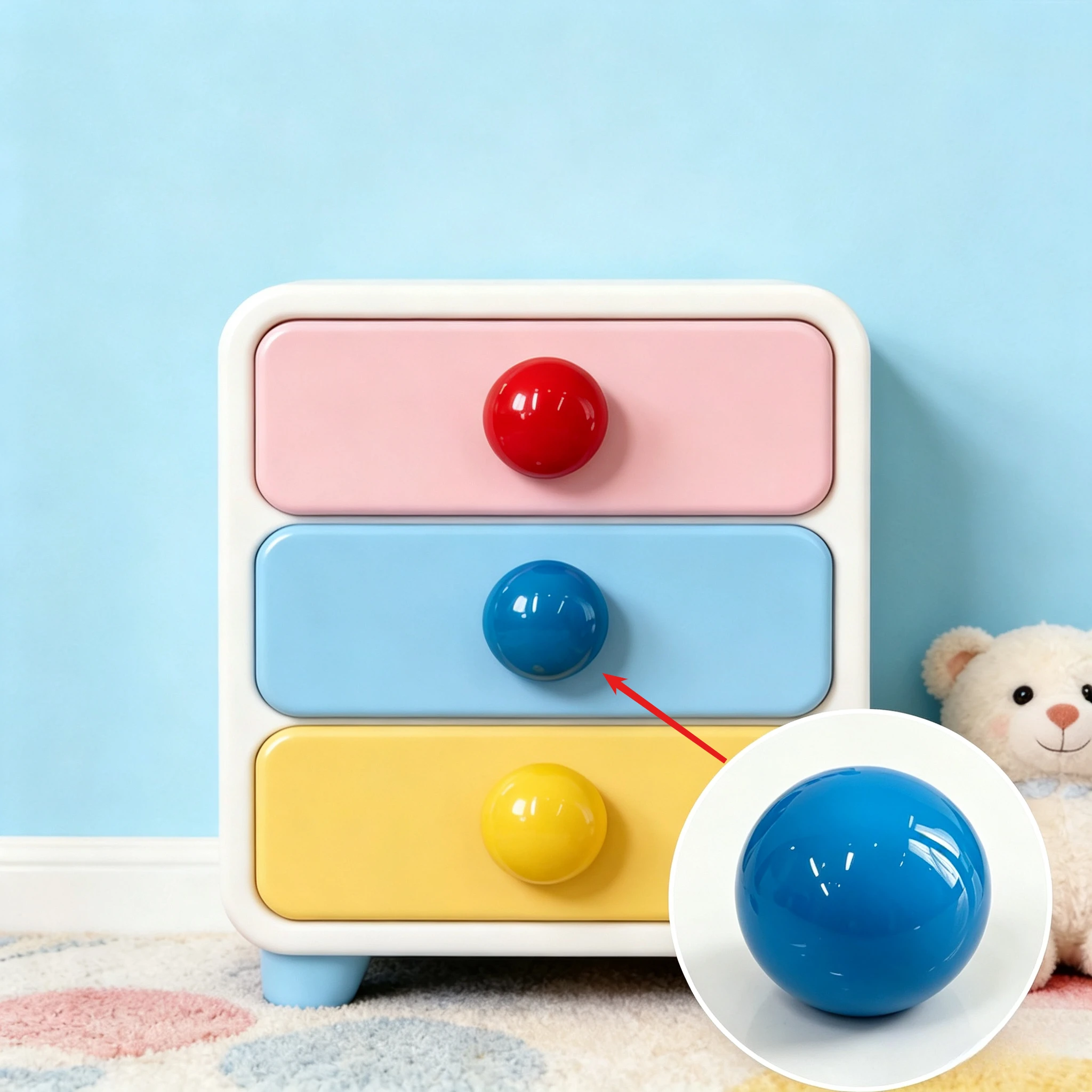 Furniture Hardware Manufacturer - 6pcs Single-Hole Round Ball Cabinet Knobs,